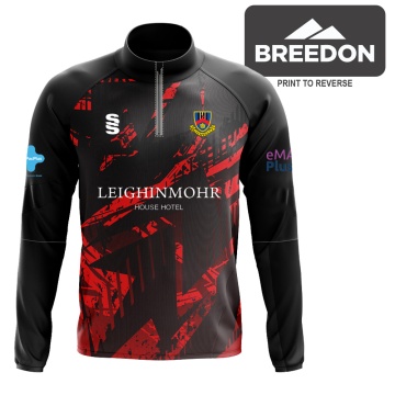 Ballymena CC - Tempo Performance Top - Black Red - Unisex Fit
